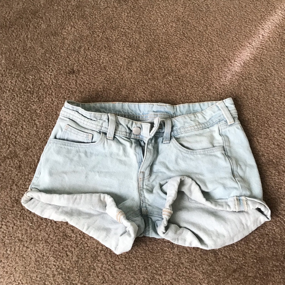 Blue denim shorts